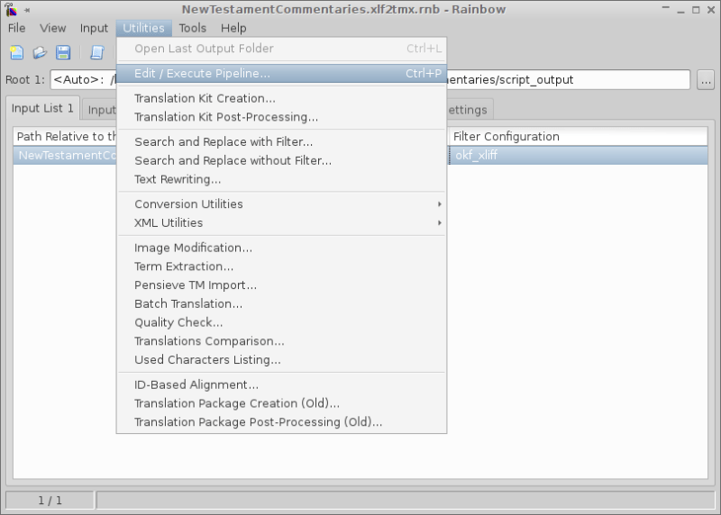 Edit / Execute Pipeline