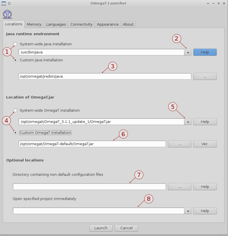 OmegaT Launcher_Locations